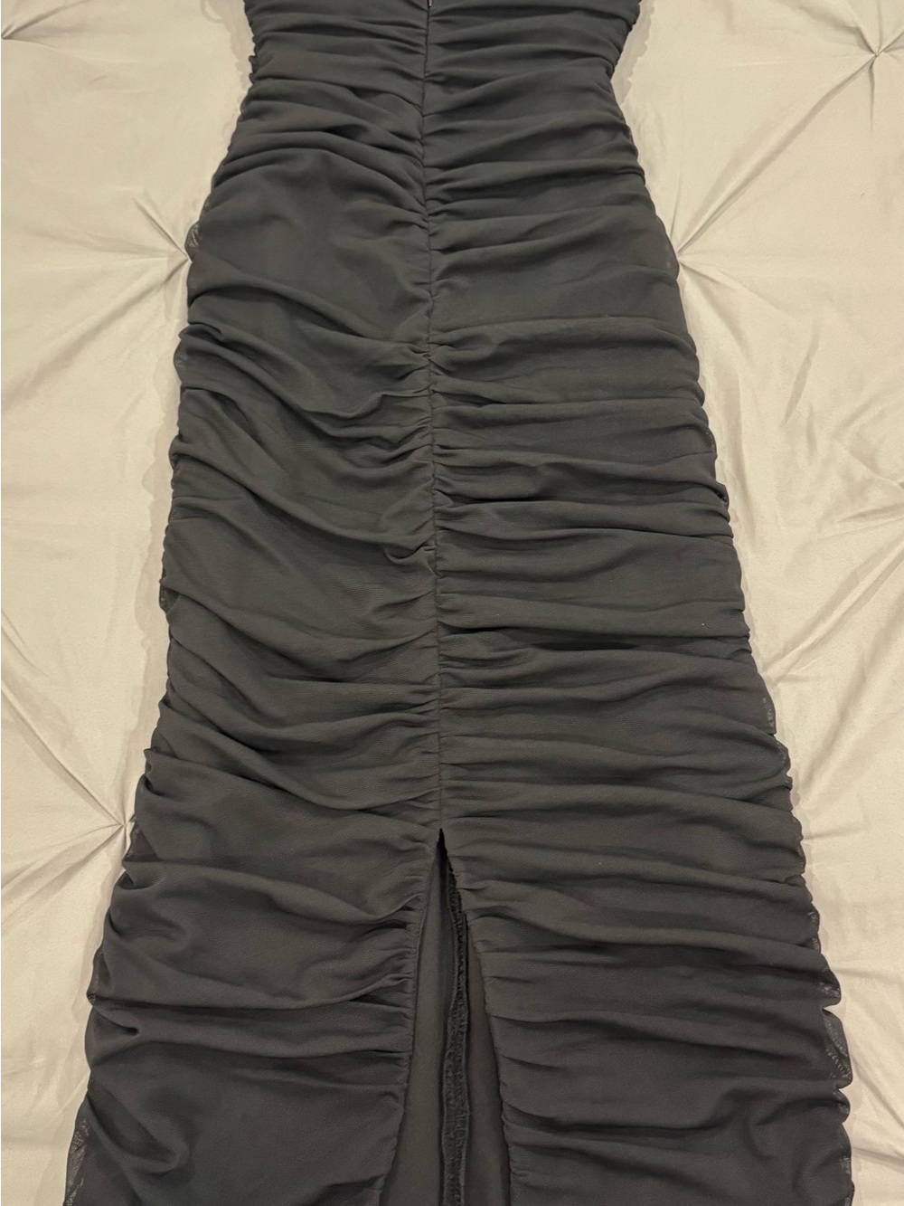 Zara Black Ruched Bodycon Midi Dress - Picture 5 of 6